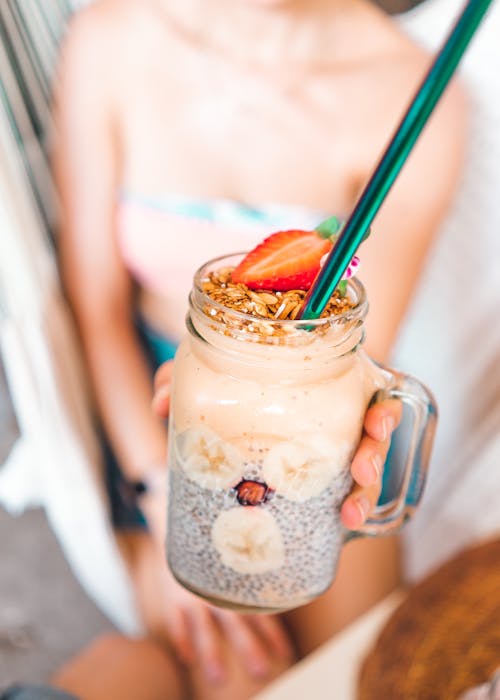 Free Healthy Smoothie In a Jar Stock Photo