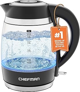 Sponsored Ad - Chefman Electric Kettle, 1.8L 1500W, Hot Water Boiler, Removable Lid for Easy Cleaning, Auto Shut Off, Boi...